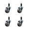 Service Caster 3'' Thermoplastic Rubber Wheel Swivel 1-1/8'' Expanding Stem Caster Set, 4PK SCC-EX20S314-TPRB-118-4 - alternate 1